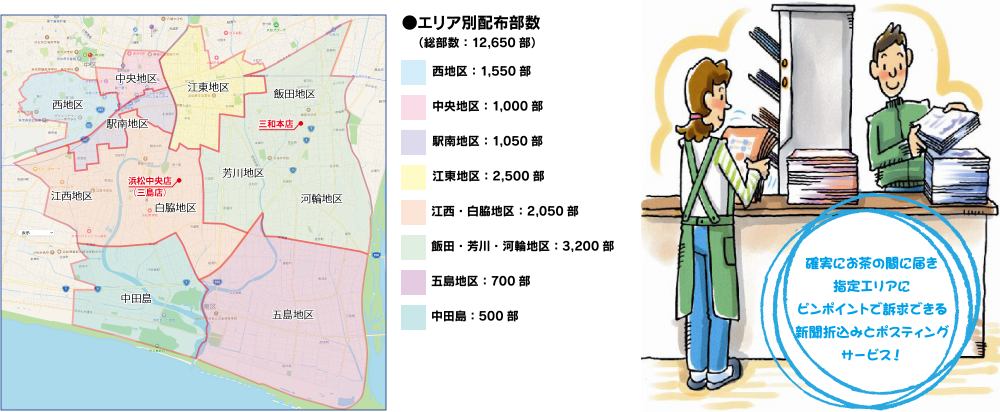 新聞折込み・ポスティングサービス対応エリア